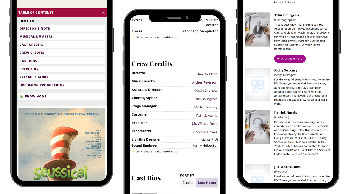 Digital Playbill Creator Software | Cast98